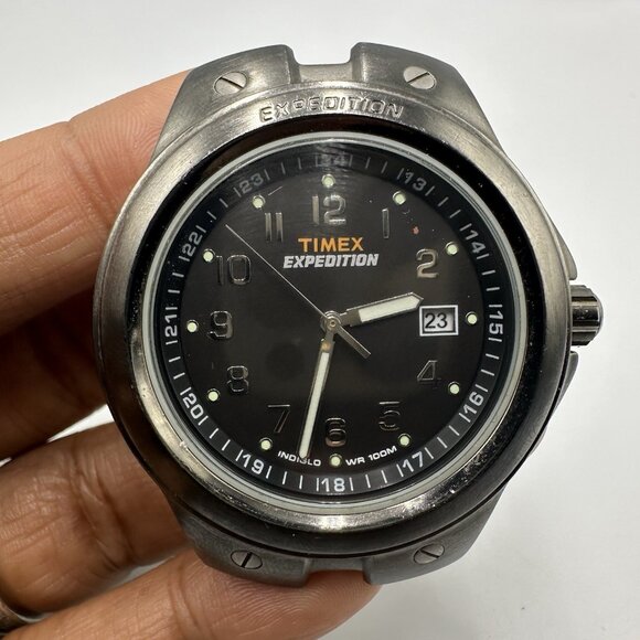 Timex Expedition Metal Tech Watch Men Silver Tone No Band Indiglo New Battery - Picture 1 of 10